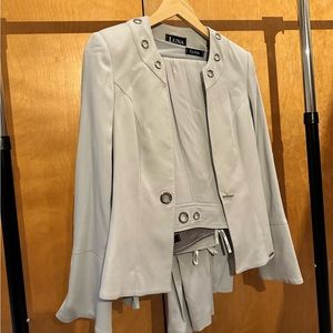 Luna Light Grey Blazer with metal detail